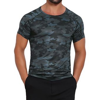 Men's Workout T-Shirt Stretch Crew Neck Short Sleeve Sport Running T-Shirts