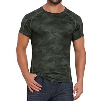 Men's Workout T-Shirt Stretch Crew Neck Short Sleeve Sport Running T-Shirts