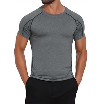Men's Workout T-Shirt Stretch Crew Neck Short Sleeve Sport Running T-Shirts