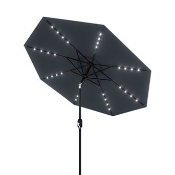 9 ft Patio Umbrella with Solar Lights, Outdoor Table Umbrella with 32 LED Lights & Tilt Crank,8 Ribs