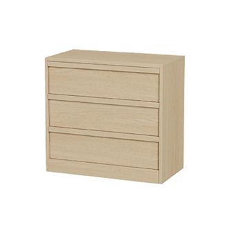 3 Drawer Dresser for Bedroom, White Nightstand 3 Chest of Drawers with Large Storage