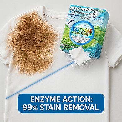 Hypoallergenic Enzyme Laundry Detergent Sheets Eco-Friendly 120 Loads Fresh Scent