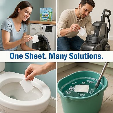 Hypoallergenic Enzyme Laundry Detergent Sheets Eco-Friendly 120 Loads Fresh Scent