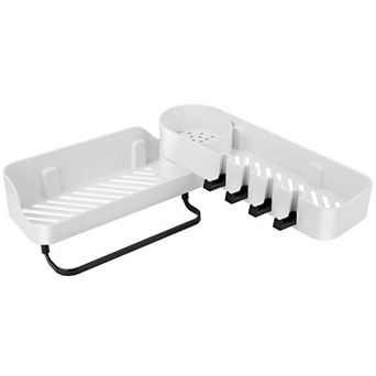 180° Rotatable Corner Bathroom Caddy Shelf, No-Drill Wall-Mounted Toiletry Storage Rack