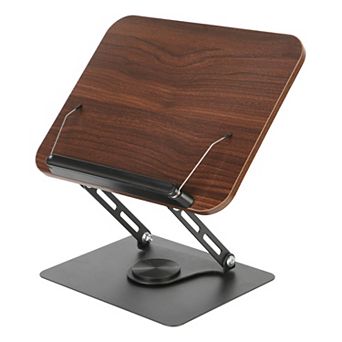 Foldable Wooden Book Stand Adjustable Reading Holder with 360° Base