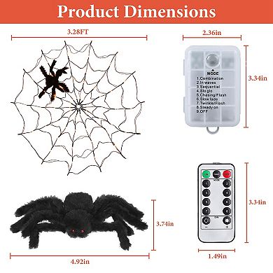 Halloween Spider Web Light 3.28FT Battery Powered, 70LED, 8 Effects