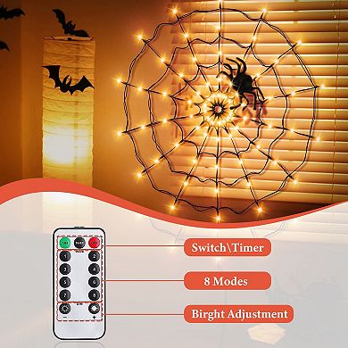 Halloween Spider Web Light 3.28FT Battery Powered, 70LED, 8 Effects
