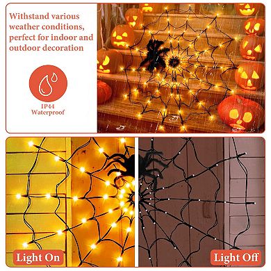 Halloween Spider Web Light 3.28FT Battery Powered, 70LED, 8 Effects