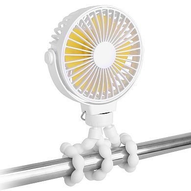 Rechargeable Stroller & Desk Fan Clip-On, Flexible, 3 Speeds