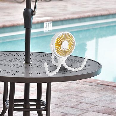 Rechargeable Stroller & Desk Fan Clip-On, Flexible, 3 Speeds