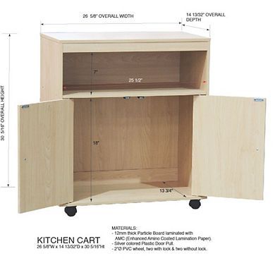 Vericombe 2-Door Accent Cabinet Microwave Kitchen Cart