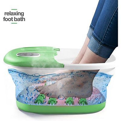Medicalkingusa Foot Spa with Heat and Massage and Jets Includes A Remote Control Massage Pumice Stone Collapsible Foot Spa Massager with Heat and
