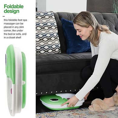 Collapsible Foot Spa with Heat, Jets & Remote Foot Massager with Bubbles, Vibration & Pumice