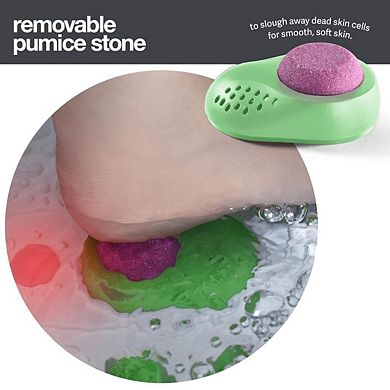 Collapsible Foot Spa with Heat, Jets & Remote Foot Massager with Bubbles, Vibration & Pumice