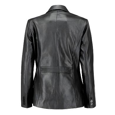 Classic Lambskin Leather Blazer for Women Casual Suit Style Jacket