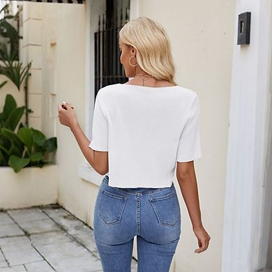 Womens Short Sleeve Cardigan