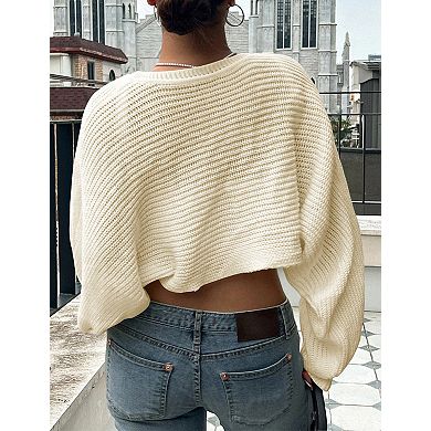 Women's Shrug Sweaters Long Sleeve Open Front Cropped Cardigan Sweater