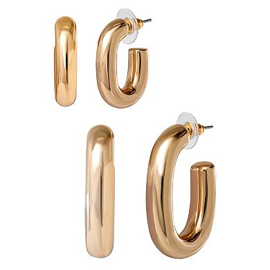 JS Jessica Simpson Gold-Tone Hoop Earring Set