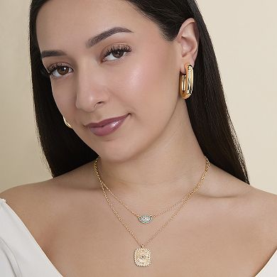 JS Jessica Simpson Gold-Tone Hoop Earring Set