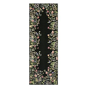 Washable Botanical Area Rugs,Soft Non-Slip Vintage Boho Floral Runners Carpet for Living Room