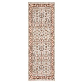 Washable Floral Area Rugs, Non-Slip Stain Resistant Vintage Boho Runners Carpets Indoor Outdoor