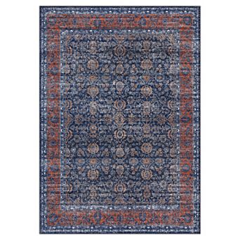 Washable Floral Area Rugs, Non-Slip Stain Resistant Vintage Boho Runners Carpets Indoor Outdoor