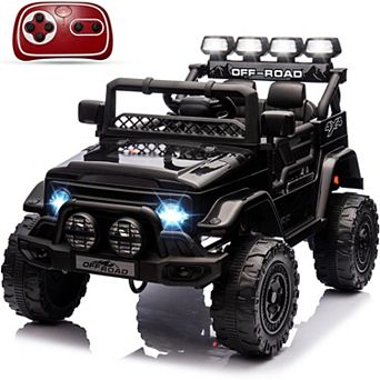 12V 2-Seater Kids Ride-On Truck w/Remote, 5MPH Max, LED Lights, Music, Electric Car for Ages 38