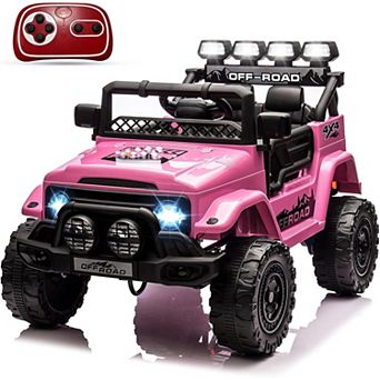 12V 2-Seater Kids Ride-On Truck w/Remote, 5MPH Max, LED Lights, Music, Electric Car for Ages 38