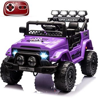 12V 2-Seater Kids Ride-On Truck w/Remote, 5MPH Max, LED Lights, Music, Electric Car for Ages 38