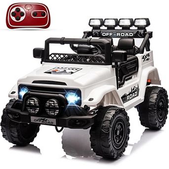 12V 2-Seater Kids Ride-On Truck w/Remote, 5MPH Max, LED Lights, Music, Electric Car for Ages 38