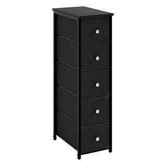 Space-Saving Narrow Cabinet: 5-Drawer Slim Design for Small Spaces - Bathroom, Bedroom, Entryway