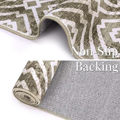 IDEALHOUSE Washable Geometric Rug