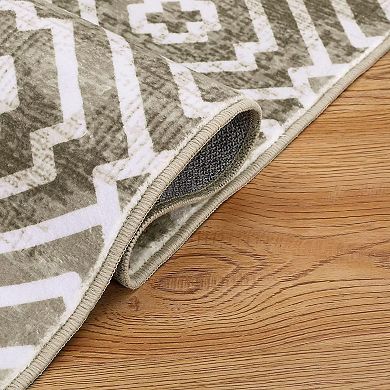 IDEALHOUSE Washable Geometric Rug