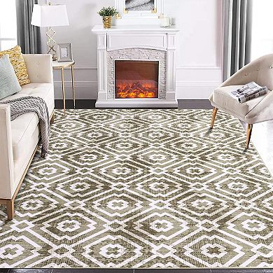 IDEALHOUSE Washable Geometric Rug