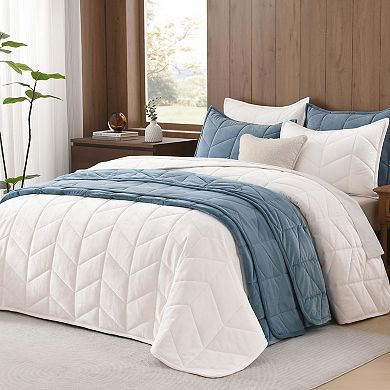 Luxurious Herringbone Velvet Bedspread Set - Soft, Breathable, OEKO-TEX Certified