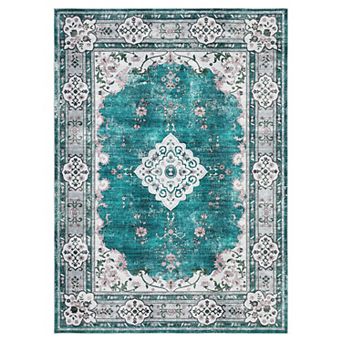 Washable Origintal Boho Distressed Area Rugs Non-Slip Stain Resistant Vintage Oriental Runner Rugs