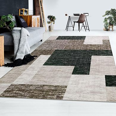 IDEALHOUSE Geometric Washable Rug