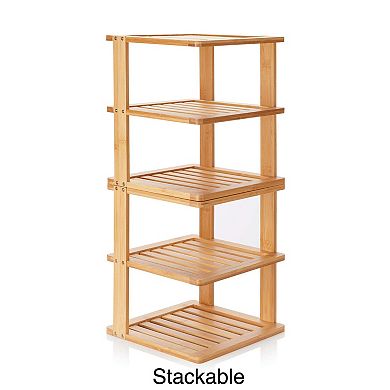 3-Tier Bamboo Shelf: 10x10" 11.5" High, Multi-Use Organizer for Kitchen, Bathroom, Pantry