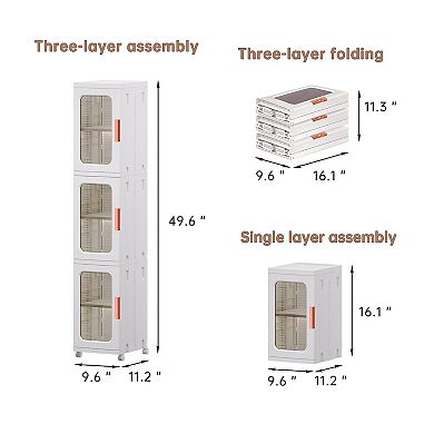 Adjustable Shelves Tall Skinny Cabinet for Bathroom, Kitchen, or Living Room - Space-Saving