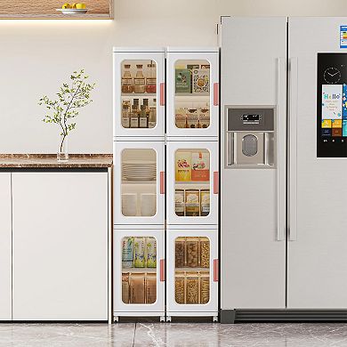 Adjustable Shelves Tall Skinny Cabinet for Bathroom, Kitchen, or Living Room - Space-Saving