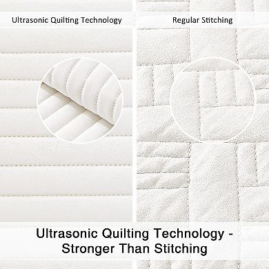 Luxury Velvet Quilt Set - Striped Pattern, Lightweight, All-Season, 3-Piece