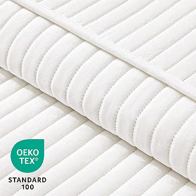 Luxury Velvet Quilt Set - Striped Pattern, Lightweight, All-Season, 3-Piece