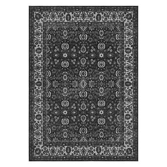Washable Floral Area Rugs, Non-Slip Stain Resistant Vintage Boho Runners Carpets Indoor Outdoor