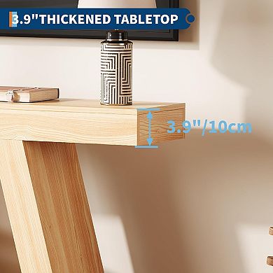 55in Long Console Table, Farmhouse Wooden Entryway Table Sofa Table Behind The Couch with Storage