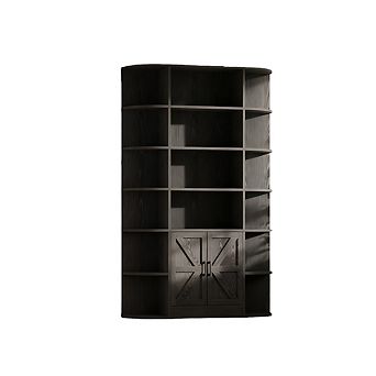 75 in Tall Bookcase, 6 tier Wooden Book Shelf 47" Wide Farmhouse Display Bookshelf Storage