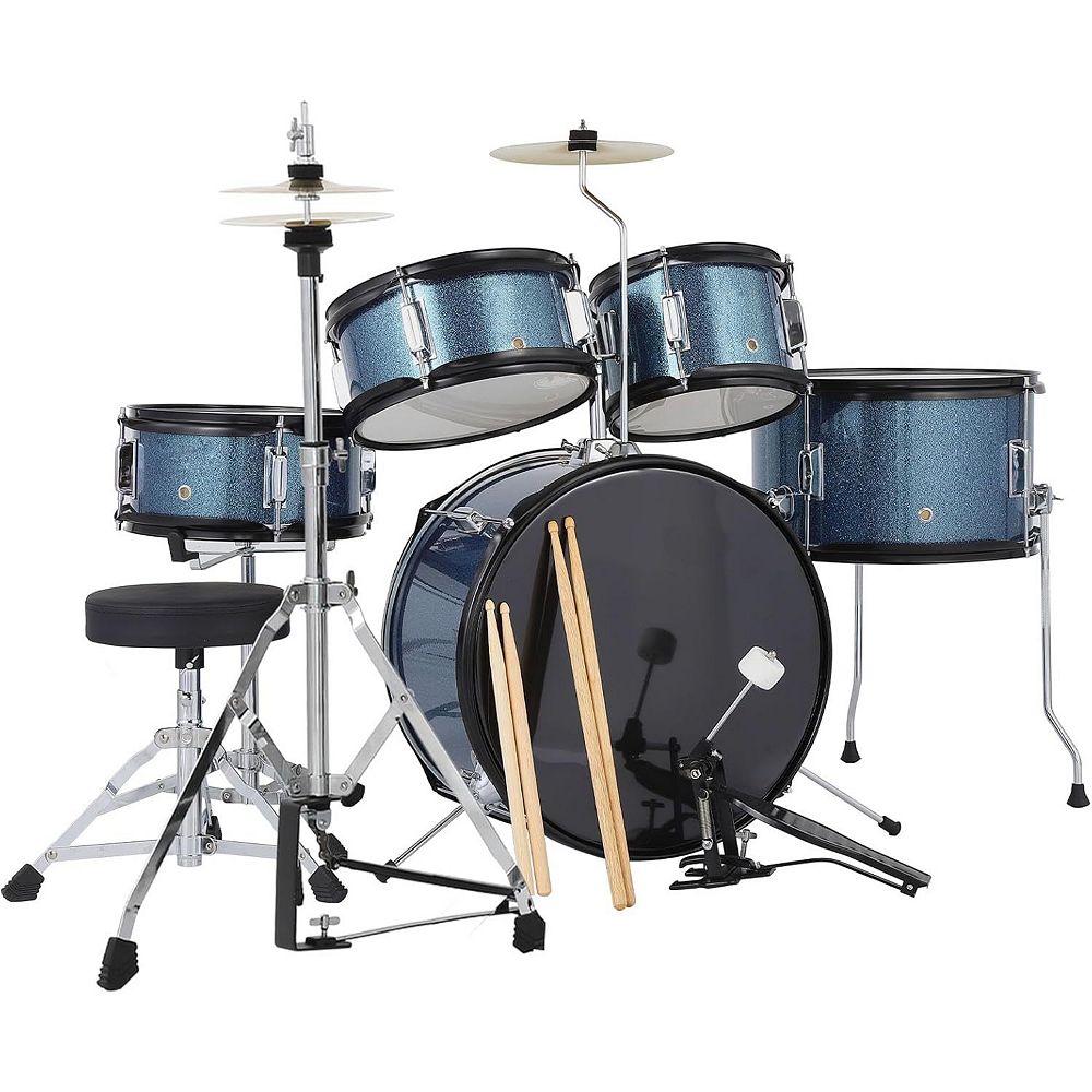 Children Drum Set 5-Piece Complete Kit with Cymbals and Stands