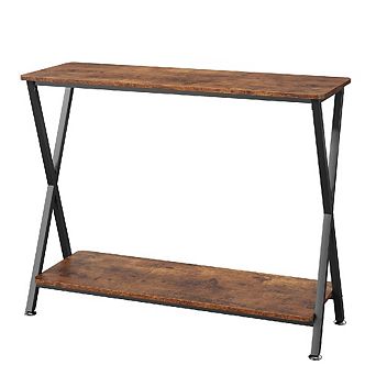 2 tier Slim Console Table - Narrow Hallway, Entryway, Sofa or Display Side Table