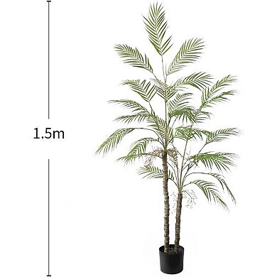 Large Artificial Palm Tree in Pot, Realistic Plastic Plant for Living Room & Office