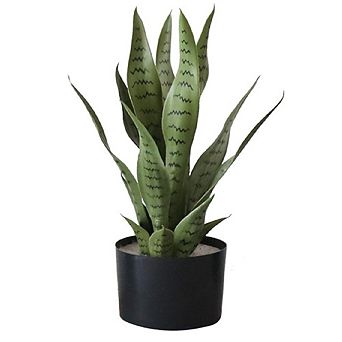 Artificial Snake Plant in Pot, Lifelike Faux Succulent for Home & Office Decor
