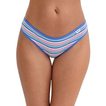 Women's Colorful Striped Underwear Low-Waisted Double Layer Comfortable Breathable Briefs